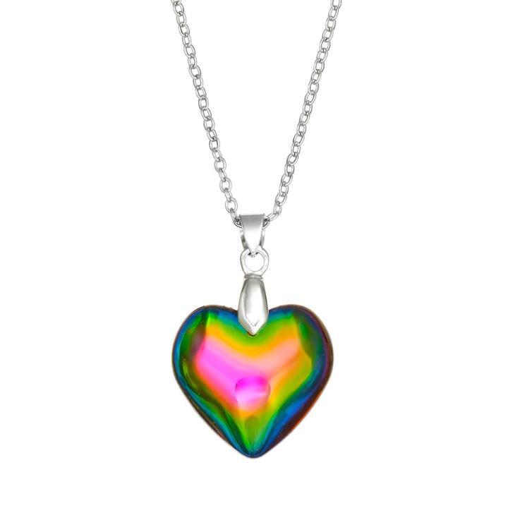 Mudd Silver Tone Heart Pendant, Women's, Multicolor