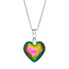 Mudd Silver Tone Heart Pendant, Women's, Multicolor