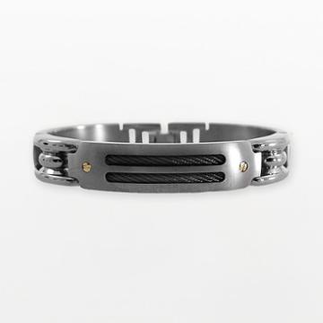 Sti By Spectore 18k Gold And Gray Titanium 7 1/2-in. Cable Bracelet - Men, Size: 7.50, Multicolor