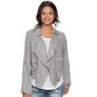 Juniors' About A Girl Draped Utility Jacket, Size: Large, Grey