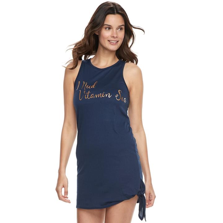 Women's Miken I Need Vitamin Sea Cover-up, Size: Small, Dark Grey