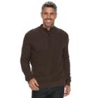 Men's Croft & Barrow&reg; Classic-fit Outdoor Waffle-weave Sweater, Size: Large, Dark Brown