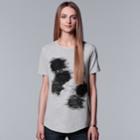 Women's Simply Vera Vera Wang Floral Applique Tee, Size: Xl, Med Grey