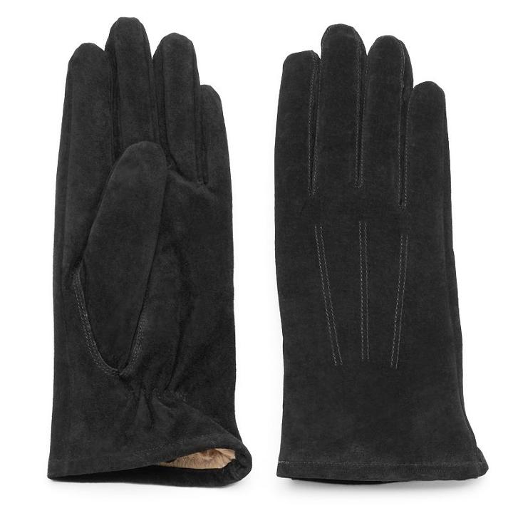 Women's Igloos Faux-fur Suede Gloves, Size: S-m, Black