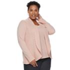 Plus Size Napa Valley Mock-layer Top, Women's, Size: 3xl, Light Pink