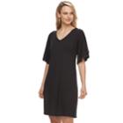 Women's Apt. 9&reg; Flutter Shift Dress, Size: Xxl, Black