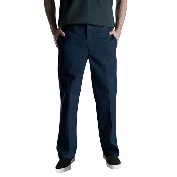 Men's Dickies Slim Straight Fit Twill Work Pants, Size: 40x32, Blue