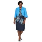 Plus Size Maya Brooke Paisley Dress & Jacket Set, Women's, Size: 24 W, Blue (navy)