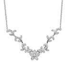Simply Vera Vera Wang Sterling Silver 1/4-ct. T.w. Diamond Flower Necklace, Women's, White