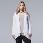 Plus Size Simply Vera Vera Wang Flyaway Cardigan, Women's, Size: 1xl, White