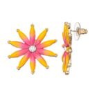 Ombre Flower Nickel Free Drop Earrings, Women's, Orange Oth