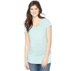 Maternity Oh Baby By Motherhood&trade; Ruched Scoopneck Tee, Women's, Size: Large, Green Oth