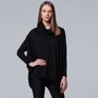 Women's Simply Vera Vera Wang Cable Knit Poncho Sweater, Size: S-m, Black