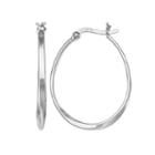 Primrose Sterling Silver Oval Hoop Earrings, Women's, Grey