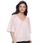 Women's Apt. 9&reg; Kimono Lace Top, Size: Xl, Light Pink