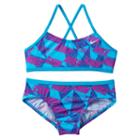 Girls 7-14 Nike Cross-back Graphic Bikini Swimsuit Set, Girl's, Size: 12, Turquoise/blue (turq/aqua)