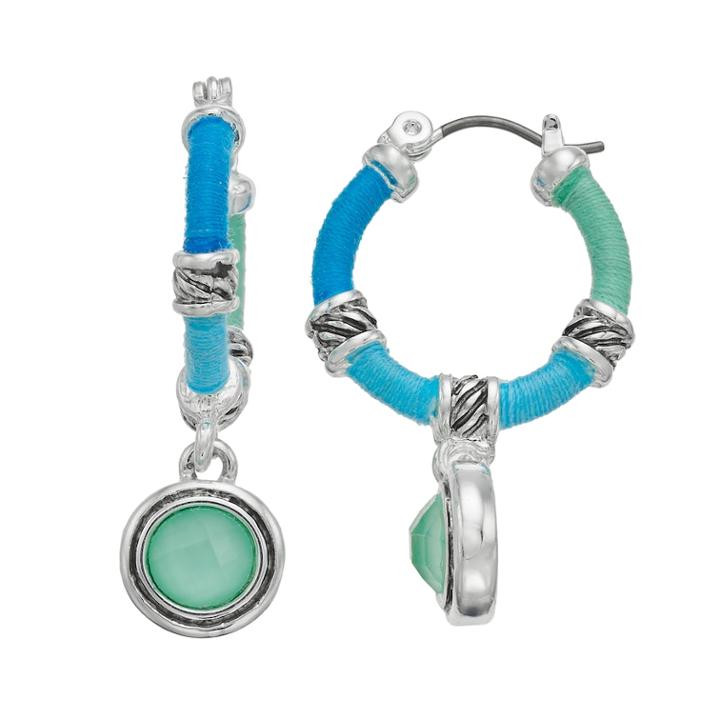 Napier Hoop Drop Earrings, Women's, Blue