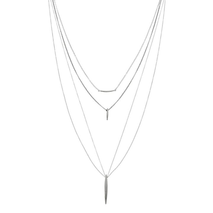 Simply Vera Vera Wang Bar Layered Necklace, Women's, Silver