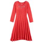 Girls 7-16 & Plus Size So&reg; Embellished Neck Cozy Dress, Size: Xs (7/8), Med Red