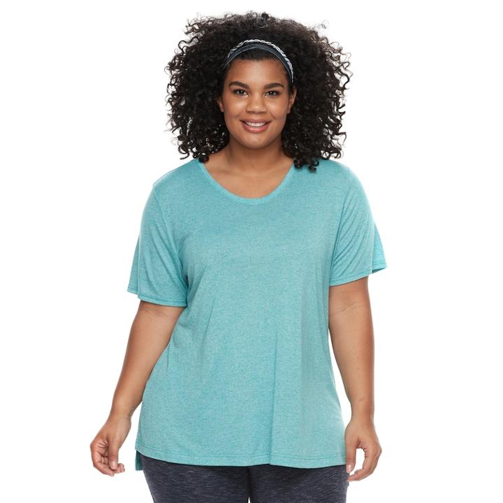 Plus Size Tek Gear&reg; Vented Hem Tee, Women's, Size: 3xl, Turquoise/blue (turq/aqua)