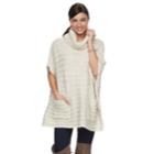 Madden Nyc Sparkling Knit Poncho, Women's, Natural