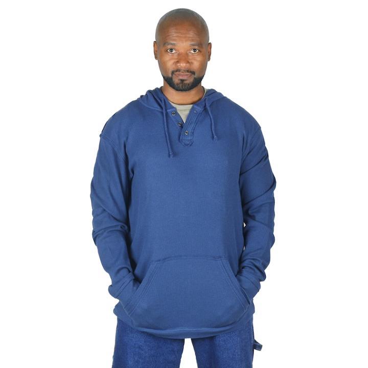 Men's Stanley Washed Thermal Hoodie, Size: Large, Blue