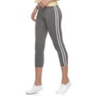 Juniors' So&reg; Stripe Side Capri Leggings, Teens, Size: Small, Dark Grey