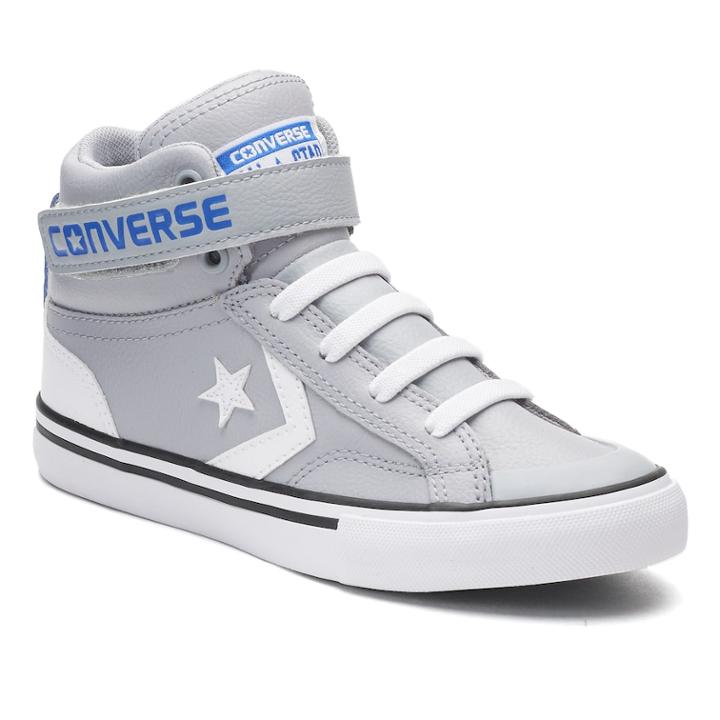 Kid's Converse Cons Pro Blaze Strap High Top Sneakers, Kids Unisex, Size: 1, Grey