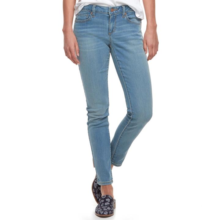 Women's Sonoma Goods For Life&trade; Supersoft Midrise Stretch Skinny Jeans, Size: 14 Avg/reg, Light Blue