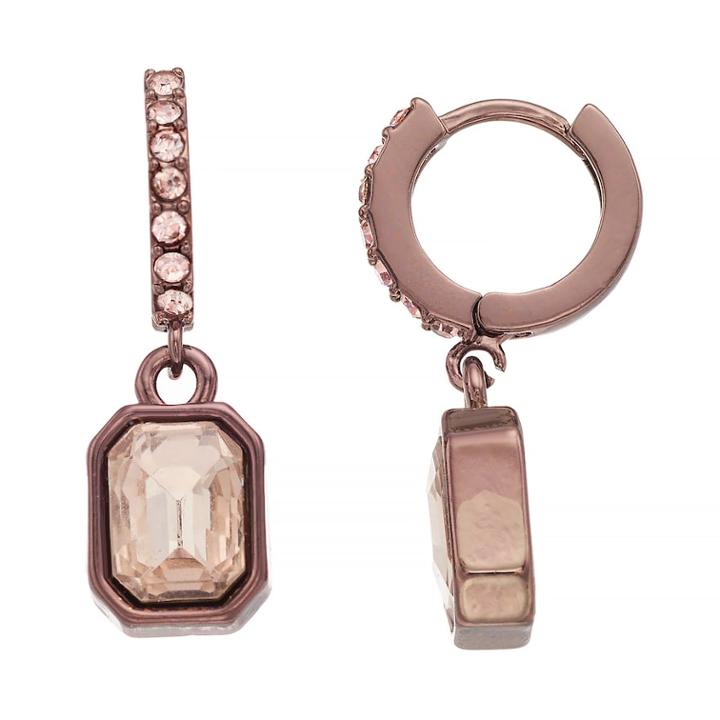Simply Vera Vera Wang Pink Simulated Crystal Octagon Drop Earrings, Women's, Light Pink