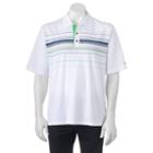 Men's Pebble Beach Classic-fit Chest-striped Performance Golf Polo, Size: Small, White