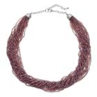 Purple Seed Bead Torsade Necklace, Women's