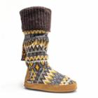 Muk Luks Women's Winona Cuffed Boot Slippers, Size: Medium, Brown