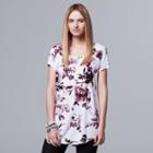 Women's Simply Vera Vera Wang Print Scoopneck Tee, Size: Xs, Natural