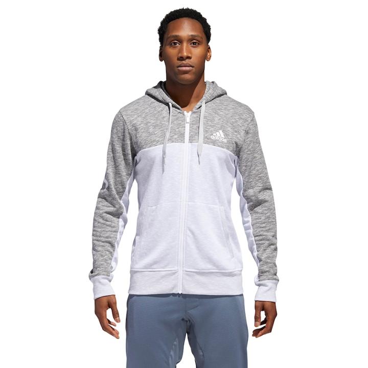 Men's Adidas Full-zip Hoodie, Size: Xl, Med Grey