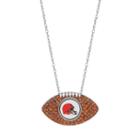 Sterling Silver Crystal Cleveland Browns Football Pendant, Women's, Brown