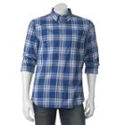 Big & Tall Sonoma Goods For Life&reg; Classic-fit Plaid Poplin Button-down Shirt, Men's, Size: 4xb, Dark Blue