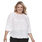 Plus Size Apt. 9&reg; Crochet Ruffle Top, Women's, Size: 3xl, White