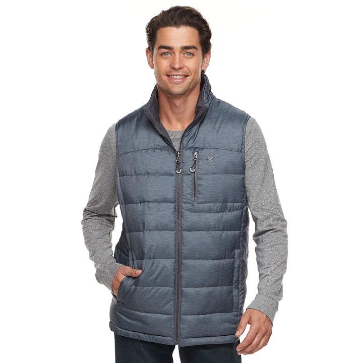 Men's Izod Reversible Vest, Size: Large, Melange Charcoal