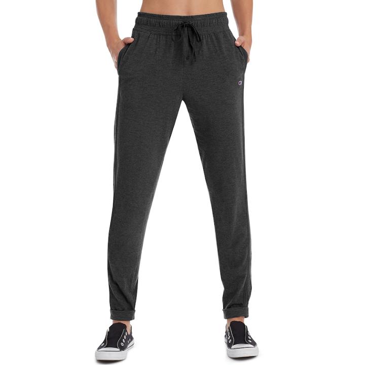 Women's Champion Heathered Jersey Jogger Sweatpants, Size: Xl, Black
