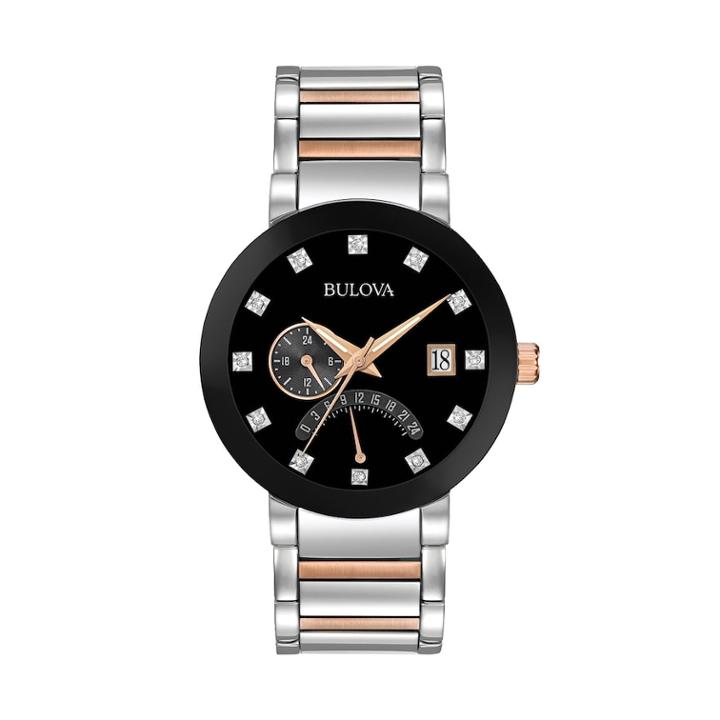Bulova Men's Diamond Two-tone Stainless Steel Watch - 98d129, Size: Large, Multicolor