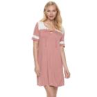 Juniors' Love, Fire Lace-up Varsity T-shirt Dress, Teens, Size: Medium, Light Pink