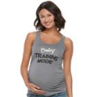 Maternity A:glow Ruched Graphic Workout Tank, Women's, Size: M-mat, Grey