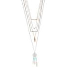 Mudd&reg; Dream Catcher, Leaf, Triangle, Square Bead & Swirl Necklace Set, Women's, Gold