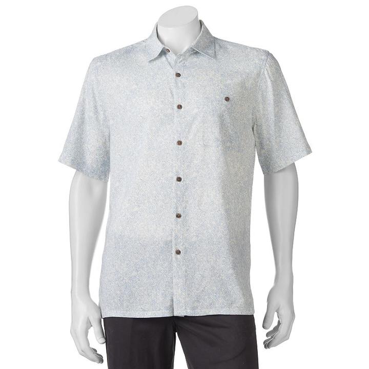 Men's Batik Bay Classic-fit Button-down Shirt, Size: Medium, Natural