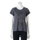 Juniors' Stacked Elephants High-low Graphic Tee, Teens, Size: Small, Grey