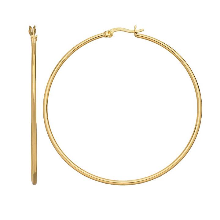 14k Gold-plated Hoop Earrings, Women's, Gold