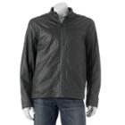 Men's Apt. 9&reg; Modern-fit Textured Faux-leather Jacket, Size: Large, Grey (charcoal)