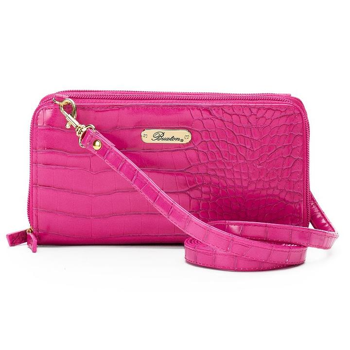 Buxton Nile Exotic Dual Zip-around Convertible Ultimate Organizer, Women's, Light Pink