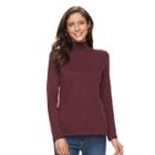 Women's Croft & Barrow&reg; Long Sleeve Mockneck Top, Size: Xl, Red